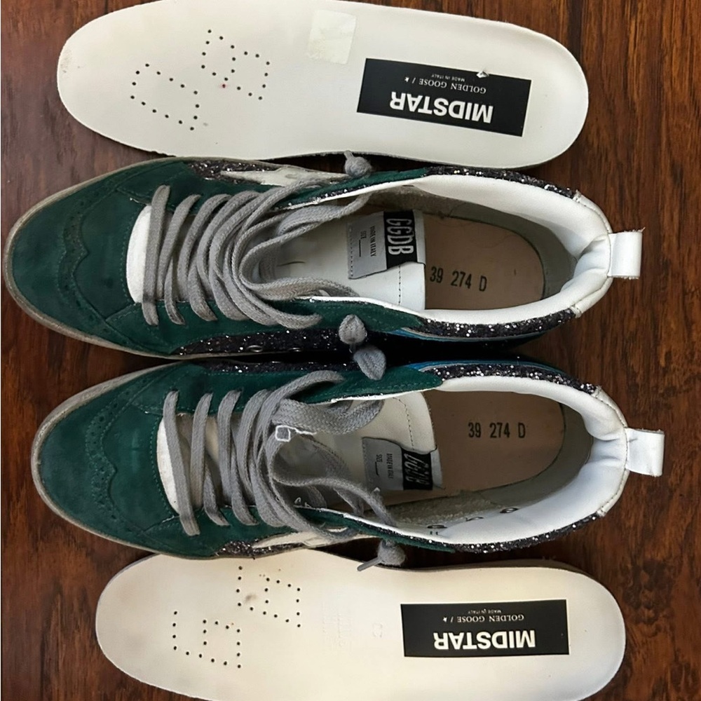 Golden Goose Green and Gray Women's Sneakers